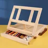 Chevalets de table en bois pour peinture artiste boîte à tiroir pliante accessoires d'ordinateur portable de bureau valise chevalet de peinture fournitures d'art 240129
