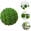 Flores decorativas Artificial Fake Moss Sphere Plantas verdes Hierba Vida eterna Paisaje Artesanía Mini para jardín El Decoración del hogar Paja