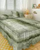 Bed Skirt Oil Painting Abstract Grass Green Elastic Fitted Bedspread With Pillowcases Mattress Cover Bedding Set Sheet