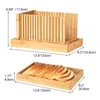 Bakeware Tools Foldable Bamboo Wood Bread Slicer Cutter Toast Loaf Cutting Guide Slicing Maker For Homemade Cakes Bagels