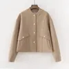 2023 Fall Autumn Women Fashion Basic Wool Cropped Jacket Short Coat 240122