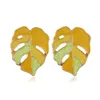 Kolczyki stadninowe Brincos Vintage Boho Long Hollow Leaf Studs Studs Kobiet biżuterii