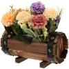 Decorative Flowers Flowerpot Plant Bouquet Decoration Wedding Succulents Adornment Wood Bonsai Delicate With Wooden Fake Potted