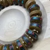 Pulsera de estilo étnico tibetano con cuentas de Buda con incrustaciones de hueso de yak