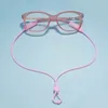 Elastic Silicone Eyeglasses Color Tape Adjustable Letter Button Sports Anti-Slip String Glasses Straps Neck Rope Wider Ends 240202