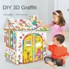 3D DIY Graffiti House Toy Children's Underwear Dressing Submarine Puzzle Early Education Assembly Cartboard Party Games