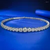 Correntes 2024 925 Conjunto de luxo de prata com diamante completo branco G cor colar de alto carbono em estilo europeu e americano para m