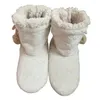 Pantoufles jolies lavables antidérapantes, épaisses, coupe-vent, hiver, adultes, unisexe, chaussures de maison, chaussettes, bottes résistantes au froid