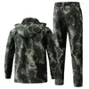 Survêtements pour hommes hiver épaissi chaud camouflage 2 pièces ensemble imperméable résistant à l'usure veste multi-poches ski costume coupe-vent