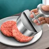 Manuel Hamburger Patty Maker 304 Viande antiadhésive en acier inoxydable Presse ronde Riz Porc Bœuf Boule Moule Grill Plaque Viande Outil 240125