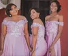 2024 African Plus Size Bridesmaid Dresses Long Side Split Lace Appliques Beads Off The Shoulder Wedding Guest Gowns Spring Maid Of Honor Dress