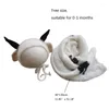 Coperte 2 pezzi per neonati Set avvolgente per cappello con orecchio di mucca carino Coperta per bebè Puntelli
