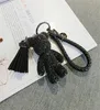 Plein strass dessin animé ours porte-clés voiture velours gland porte-clés porte-anneau pendentif pour sac charme Chaveiro Llaveros Mujer cadeau 9508931