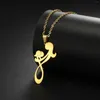 Chains Lemegeton Mom And Baby Necklace For Women Mother's Love Pendant Link Chain Accessories Stainless Steel Jewelry On The Neck