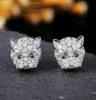 Choucong helt nya lyxsmycken 925 Sterling Silver Pave White Sapphire CZ Diamond GemStones Party Leopard Earring Women Stud EA5874084