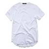 ZSIIBO TX135C Men's T Shirt Extended Round Sweep TShirt Curved Hem Long line Tops Hip Hop Urban Blank Tees Clothes Streetwear 240124