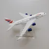 Alliage métal Air British Airways A380 Airlines modèle d'avion moulé sous pression Airbus 380 modèle d'avion w support avion enfants cadeaux 16 cm 240131