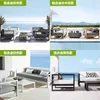 Camp Furniture Outdoor Sofa Courtyard Double Aluminum Alloy Seat Combination Coffee Table Balcony Garden Leisure Waterproof