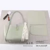 2023 Accessories Handmade Handbag Set Hand Stitching DIY Bag Kit Making Sewing Leather Craft Tote for Women 240202