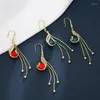 Boucles d'oreilles pendantes 10 paire/lot, bijoux paon en métal à la mode pour femmes, 2024