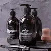 Distributeur de savon liquide 500ML, bouteille de shampoing, salle de bain, lavage du corps, après-shampooing, pot de stockage de Lotion, ensemble de bain en plastique marron