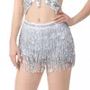 Palco desgaste feminino lantejoulas borla hip cachecol dança latina saias franja design dança vestido samba tango chacha barriga dancewear