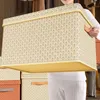 Cloth Quilt Storage Organizer Pp Board Folding Pants Storage Box With Lid Large Capacity Bedroom Cabinet Dustproof Storages Bag 240129