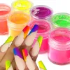 9 Box/Sets Neon Pigment Nail Glitter Fluorescence Powder Decoration Bright Iridescent Designs Nail Supplies for Professionals 240202