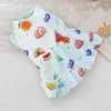 Vestuário para cães Padrão de frutas Pet Dress Roupas Floral Princesa Confortável Roupa de Verão para Cães Femininos Gatos com