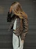 Giacche da donna Giubbotto bomber a maniche lunghe con stampa leopardata Cappotto corto monopetto con risvolto casual Capispalla caldo invernale elegante