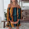 Casual Dresses Leopard Print Dress for Women Elegant Sexy Off Shoulder Tunic Beach sundresses Summer Loose Fit Bell Sleeve Mini