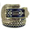 Designer Belt Rhinestone Nail Bead Inlay Gun Color Bright Midje Cover Personlighet Street Fashion Internet Celebrity Style Belt