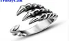 TrustyLan nouvelle taille américaine 712 Punk Rock en acier inoxydable hommes Biker anneaux Vintage gothique bijoux couleur argent Dragon griffe anneau Men6335187