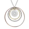 Pendentif Colliers Snap Collier Bijoux Rond Cristal Strass Fit 18mm Bouton Snaps Pour Femmes Accessoires