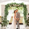 Flores decorativas Yan Artificial Italiano Ruscus Eucalyptus Garland Silk Willow Leaf Vine Greenery para quarto interior ao ar livre casamento rústico