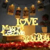 Marry Me LED Lights 5201314デジタルラブアルファベットのラミュアランプ背景壁屋内装飾結婚式の誕生日パーティー240124