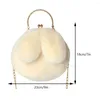 Evening Bags Women Plush Handbags Faux Fur Messenger Phone Bag Soft Long-Eared Female Versatile Dating