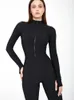 Mozision Autumn Winter Long Sleeve Jumpsuits Women Overalls Fashion Zipper O Neck Sporty Rompers Ladies Casual Playsuits 240202