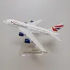 Alliage métal Air British Airways A380 Airlines modèle d'avion moulé sous pression Airbus 380 modèle d'avion w support avion enfants cadeaux 16 cm 240131