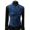 Męskie podwójne piersi gotycki steampunk Velvet Vest Men Stage Cosplay Costplay Costume Mens Vest 240125