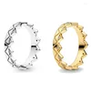 Clusterringen Originele Momenten Exotische Kroon Met Kristallen Ring Voor Vrouwen 925 Sterling Zilveren Huwelijkscadeau Mode-sieraden