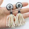 Boucles d'oreilles pendantes, une paire de perles d'eau douce blanches, presque rondes, crochet en Zircon de 3 à 5mm, perles à pampilles FPPJ, vente en gros