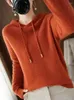 Kvinnors hoodies Spring Autumn Cashmere Wool Blended Sweater Sport Pullover Knit Jacket Loose Street Clothing Top