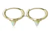 Jh 925 prata esterlina vermeil jóias mini pequeno huggie hoop com opala turquesa brinco de pico para mulher cx2008013063060