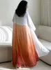 Etniska kläder eid muslimska abaya för kvinnor veckade chiffong abayas saudi arabiska party klänning ramadan maxi vestidos marocko kaftan lång mantel