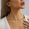 Collier de perles de riz colorées rondes pour femmes, collier de perles d'imitation rondes, mode créative pour dames, cadeaux de fête, vente en gros, vente directe