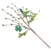 Fleurs décoratives St Patricks Day, tige de verdure artificielle, cueillette de fausses feuilles, branche, Vase de remplissage, décor de bureau