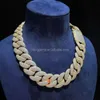2024 Hot Sale 18/20mm Hip Hop Jewely S925 Silver Gold Plated Mens Cuban Link Chain Vvs Moissanite Iced Out Miami Cuban Necklace