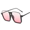 Óculos de sol estilo coreano mulheres forma quadrada semi-rimless metal quadro mulher óculos de sol moda na moda feminina