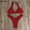 Womens Swimwear 2024 Sexy Red Bikini Thong Push Up Women Summer Beachwear High Cut Brazilian Beach Bathing Suit